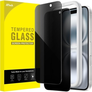 image:imageJETech Privacy Screen Protector for iPhone 16 2Pack  AntiSpy Privacy Protection Tempered Glass Easy Installation Tool AntiScratch DesigniPhone 16