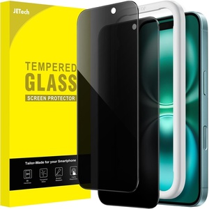 image:imageJETech Privacy Screen Protector for iPhone 16 2Pack  AntiSpy Privacy Protection Tempered Glass Easy Installation Tool AntiScratch DesigniPhone 16 Plus