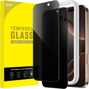 image:imageJETech Privacy Screen Protector for iPhone 16 2Pack  AntiSpy Privacy Protection Tempered Glass Easy Installation Tool AntiScratch DesigniPhone 16 Pro Max