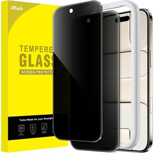 image:imageJETech Privacy Screen Protector for iPhone 16 2Pack  AntiSpy Privacy Protection Tempered Glass Easy Installation Tool AntiScratch DesigniPhone Air