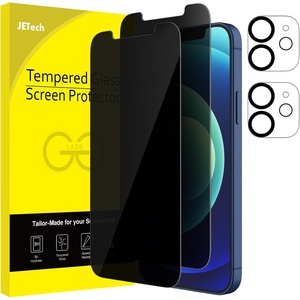 image:imageJETech Privacy Screen Protector for iPhone 17 Pro Max 22 Pack  AntiSpy Tempered Glass with Camera Lens Protector Easy Installation TooliPhone 12