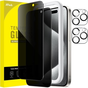 image:imageJETech Privacy Screen Protector for iPhone 17 Pro Max 22 Pack  AntiSpy Tempered Glass with Camera Lens Protector Easy Installation TooliPhone 15 Pro