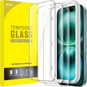 image:imageJETech Screen Protector for iPhone 17 3Pack  9H Tempered Glass HD Clear AntiScratch Protection Easy Installation TooliPhone 16 Plus