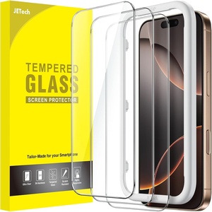 image:imageJETech Screen Protector for iPhone 17 3Pack  9H Tempered Glass HD Clear AntiScratch Protection Easy Installation TooliPhone 16 Pro Max