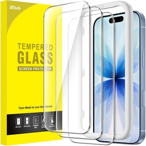 image:imageJETech Screen Protector for iPhone 17 3Pack  9H Tempered Glass HD Clear AntiScratch Protection Easy Installation TooliPhone 17