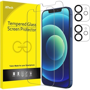 image:imageJETech Screen Protector for iPhone 17 Pro Max 22 Pack  with Camera Lens Protector HD Clear Tempered Glass AntiScratch Protection Easy Installation TooliPhone 12
