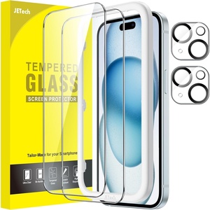 image:imageJETech Screen Protector for iPhone 17 Pro Max 22 Pack  with Camera Lens Protector HD Clear Tempered Glass AntiScratch Protection Easy Installation TooliPhone 15 Plus