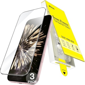 image:imageJETech Screen Protector for iPhone 17 Pro Max 3Pack  OneStep AutoAlignment 9H Tempered Glass HD Clear BubbleFree InstallationiPhone 15