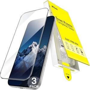 image:imageJETech Screen Protector for iPhone 17 Pro Max 3Pack  OneStep AutoAlignment 9H Tempered Glass HD Clear BubbleFree InstallationiPhone 16