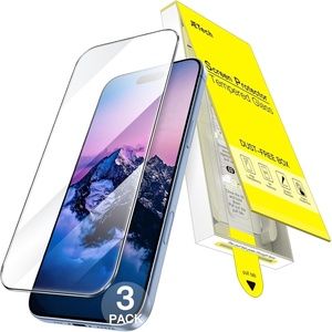 image:imageJETech Screen Protector for iPhone 17 Pro Max 3Pack  OneStep AutoAlignment 9H Tempered Glass HD Clear BubbleFree InstallationiPhone 17