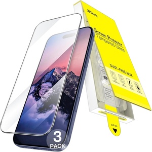 image:imageJETech Screen Protector for iPhone 17 Pro Max 3Pack  OneStep AutoAlignment 9H Tempered Glass HD Clear BubbleFree InstallationiPhone 17 Pro