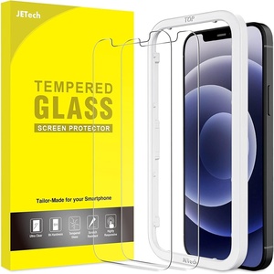 image:imageJETech Screen Protector for iPhone 17e16e13 Pro13 2Pack  9H Tempered Glass HD Clear AntiScratch Protection Easy Installation TooliPhone 1212 Pro
