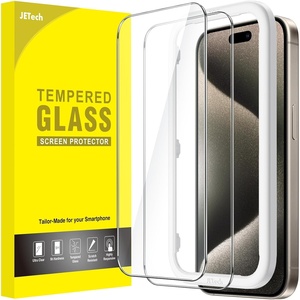 image:imageJETech Screen Protector for iPhone 17e16e13 Pro13 2Pack  9H Tempered Glass HD Clear AntiScratch Protection Easy Installation TooliPhone 15 Pro Max