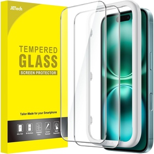 image:imageJETech Screen Protector for iPhone 17e16e13 Pro13 2Pack  9H Tempered Glass HD Clear AntiScratch Protection Easy Installation TooliPhone 16 Plus