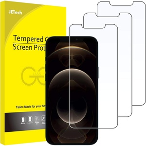 image:imageJETech Screen Protector for iPhone 17e16e13 Pro13 3Pack  HD Clear Face ID Compatible AntiScratch GlassiPhone 12 Pro Max