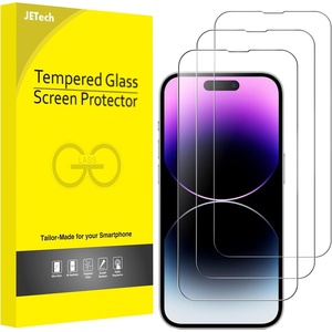 image:imageJETech Screen Protector for iPhone 17e16e13 Pro13 3Pack  HD Clear Face ID Compatible AntiScratch GlassiPhone 14 Pro