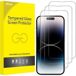 image:imageJETech Screen Protector for iPhone 17e16e13 Pro13 3Pack  HD Clear Face ID Compatible AntiScratch GlassiPhone 14 Pro Max