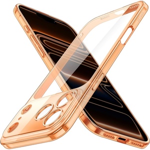 image:imageJETech Slim Case for iPhone 17 Pro Max Clear  Camera Lens Protection UltraThin Lightweight Design Clear Back Minimalist StyleOrange