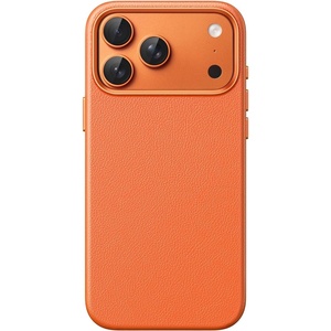 image:imageJETech Vegan Leather Case for iPhone 17 Pro Max Deep Blue  Compatible with MagSafe AntiSlip Grip Phone Cover Builtin Camera Control Button Soft Microfiber LiningCosmic Orange