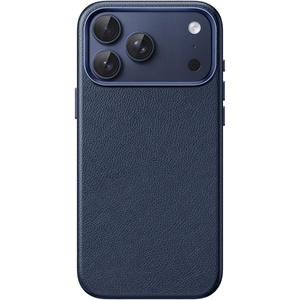 image:imageJETech Vegan Leather Case for iPhone 17 Pro Max Deep Blue  Compatible with MagSafe AntiSlip Grip Phone Cover Builtin Camera Control Button Soft Microfiber LiningDeep Blue