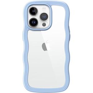 image:imageJETech Wavy Case for iPhone 17 Pro Max Orange  Cute Wavy Design Shockproof Protection Hard Clear PC Back Comfortable GripBlue