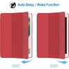 image:imageJETech Case Cover for iPad 6th5th Gen 97 20182017 Black  Slim Translucent Back Design TriFold Stand Auto WakeSleep Lightweight Shockproof ProtectionRed