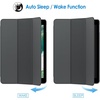 image:imageJETech Case Cover for iPad 6th5th Gen 97 20182017 Black  Slim Translucent Back Design TriFold Stand Auto WakeSleep Lightweight Shockproof ProtectionSpace Gray