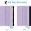 image:imageJETech Case Cover for iPad 9th8th7th Gen 102 Black  Slim Translucent Back Design TriFold Stand Auto WakeSleep Lightweight Shockproof ProtectionLight Purple