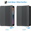 image:imageJETech Case Cover for iPad 9th8th7th Gen 102 Black  Slim Translucent Back Design TriFold Stand Auto WakeSleep Lightweight Shockproof ProtectionSpace Gray