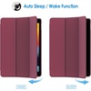 image:imageJETech Case Cover for iPad 9th8th7th Gen 102 Black  Slim Translucent Back Design TriFold Stand Auto WakeSleep Lightweight Shockproof ProtectionWine