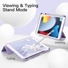 image:imageJETech Case Cover for iPad 9th8th7th Gen 102 Black  Soft TPU Protection Pencil Holder TriFold Stand Pencil Charging Support Shockproof Lightweight Design Auto WakeSleepLight Purple