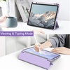 image:imageJETech Case Cover for iPad Air 11 M4M3M2 amp iPad Air 54 109 Black  For iPad Air 11 20262024 amp Air 54 109 20222020 Clear Back Pencil Holder Shockproof TriFold StandLight Purple