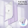 image:imageJETech Case Cover for iPad Pro 105 iPad Air 3rd Gen 2019 Black  For iPad Pro 105 2017 iPad Air 2019 Model Clear Back Pencil Holder Slim Shockproof TriFold Stand Auto WakeSleepLight Purple