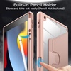 image:imageJETech Rotating Case Cover for iPad 9th8th7th Gen 102 Black  360 Rotation Stand Clear Back Design Auto WakeSleep Pencil Holder Full ProtectionRose Gold