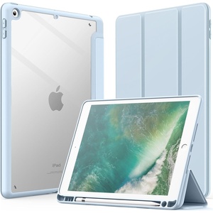 image:imageJETech Case Cover for iPad 6th5th Gen 97 20182017 Black  Clear Transparent Back Pencil Holder Slim Shockproof Protection TriFold Stand Auto WakeSleepLight Blue