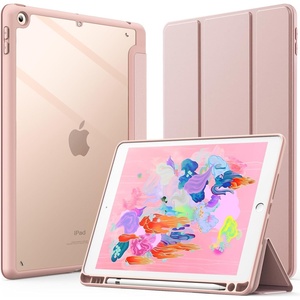 image:imageJETech Case Cover for iPad 6th5th Gen 97 20182017 Black  Clear Transparent Back Pencil Holder Slim Shockproof Protection TriFold Stand Auto WakeSleepRose Gold
