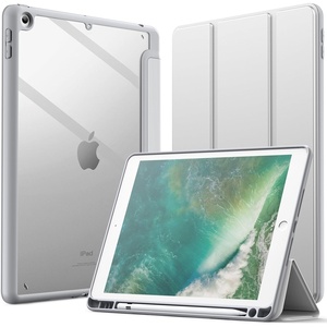 image:imageJETech Case Cover for iPad 6th5th Gen 97 20182017 Black  Clear Transparent Back Pencil Holder Slim Shockproof Protection TriFold Stand Auto WakeSleepSilver