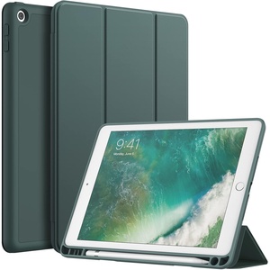 image:imageJETech Case Cover for iPad 6th5th Gen 97 20182017 Black  Soft TPU Protection Pencil Holder TriFold Stand Auto WakeSleep Shockproof Lightweight DesignMisty Green