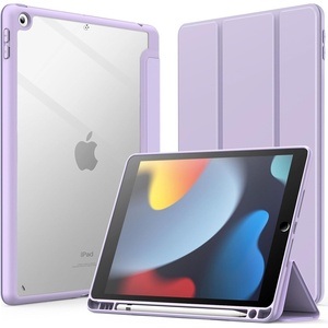 image:imageJETech Case Cover for iPad 9th8th7th Gen 102 Black  Clear Transparent Back Pencil Holder Slim Shockproof Protection TriFold Stand Auto WakeSleepLight Purple