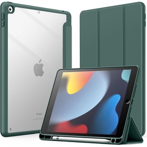 image:imageJETech Case Cover for iPad 9th8th7th Gen 102 Black  Clear Transparent Back Pencil Holder Slim Shockproof Protection TriFold Stand Auto WakeSleepMisty Green