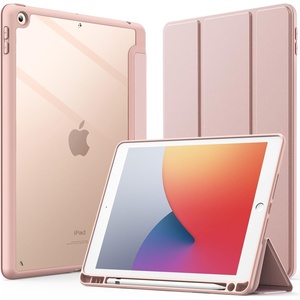 image:imageJETech Case Cover for iPad 9th8th7th Gen 102 Black  Clear Transparent Back Pencil Holder Slim Shockproof Protection TriFold Stand Auto WakeSleepRose Gold