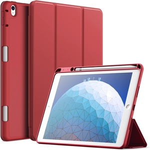 image:imageJETech Case Cover for iPad Pro 105 iPad Air 3rd Gen 2019 Black  Soft TPU Protection Pencil Holder TriFold Stand Pencil Charging Support Shockproof Lightweight Design Auto WakeSleepRed