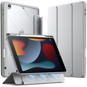 image:imageJETech Detachable Case Cover for iPad 9th8th7th Gen 102 Black  Magnetic Removable Cover Pencil Holder TriFold Stand Clear Back Auto WakeSleepSilver