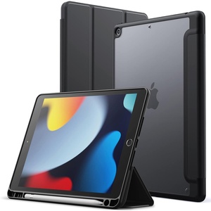 image:imageJETech Matte Case Cover for iPad 9th8th7th Gen 102 Black  Frosted Translucent Back Pencil Holder Slim Stand Design AntiFingerprint FinishBlack
