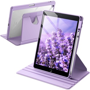image:imageJETech Rotating Case Cover for iPad 9th8th7th Gen 102 Black  360 Rotation Stand Clear Back Design Auto WakeSleep Pencil Holder Full ProtectionLight Purple