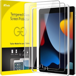 image:imageJETech Screen Protector for iPad 65 Air 21 Pro 97 2Pack  For iPad 97 20182017 Air 21 20142013 amp Pro 97 2016 9H Tempered Glass HD Clear AntiScratch Easy InstalliPad987