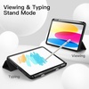 image:imageJETech Case Cover for iPad A16 11th10th Gen Navy  For 20252022 Model Soft TPU Pencil Holder TriFold Stand Auto WakeSleep Shockproof Lightweight DesignBlack