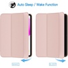 image:imageJETech Case Cover for iPad A16 11th10th Gen Navy Blue  For 20252022 Model Translucent Back TriFold Stand Auto WakeSleep Lightweight Shockproof ProtectionRose Gold