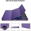 image:imageJETech Case Cover for iPad Pro 11 4321 2022202120202018 Black  Slim Translucent Back Design TriFold Stand Auto WakeSleep Lightweight Shockproof ProtectionPurple