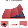 image:imageJETech Case Cover for iPad Pro 11 4321 2022202120202018 Black  Slim Translucent Back Design TriFold Stand Auto WakeSleep Lightweight Shockproof ProtectionRed